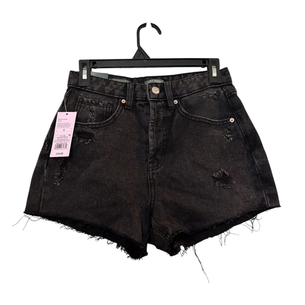 Wild Fable‎ Black Jean Shorts Distressed Style